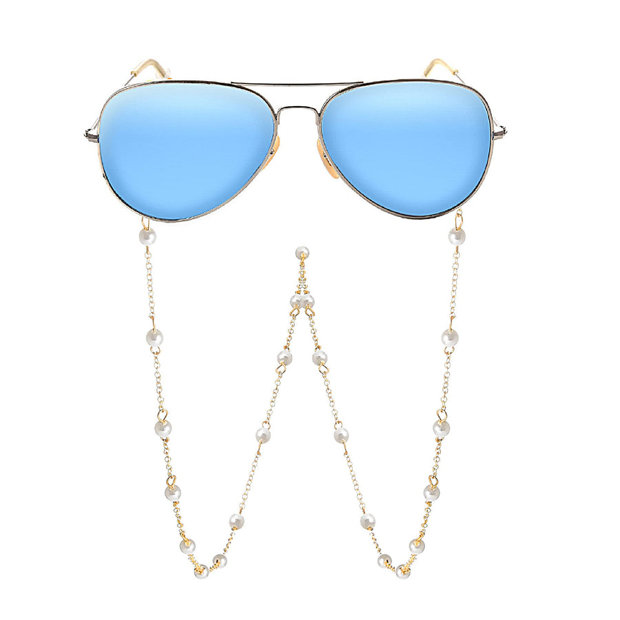 Sunglasses Layered Necklaces Gold Bar Strap Eyewear Retainer Non-Slip Eyeglass Jeweley for Women Men