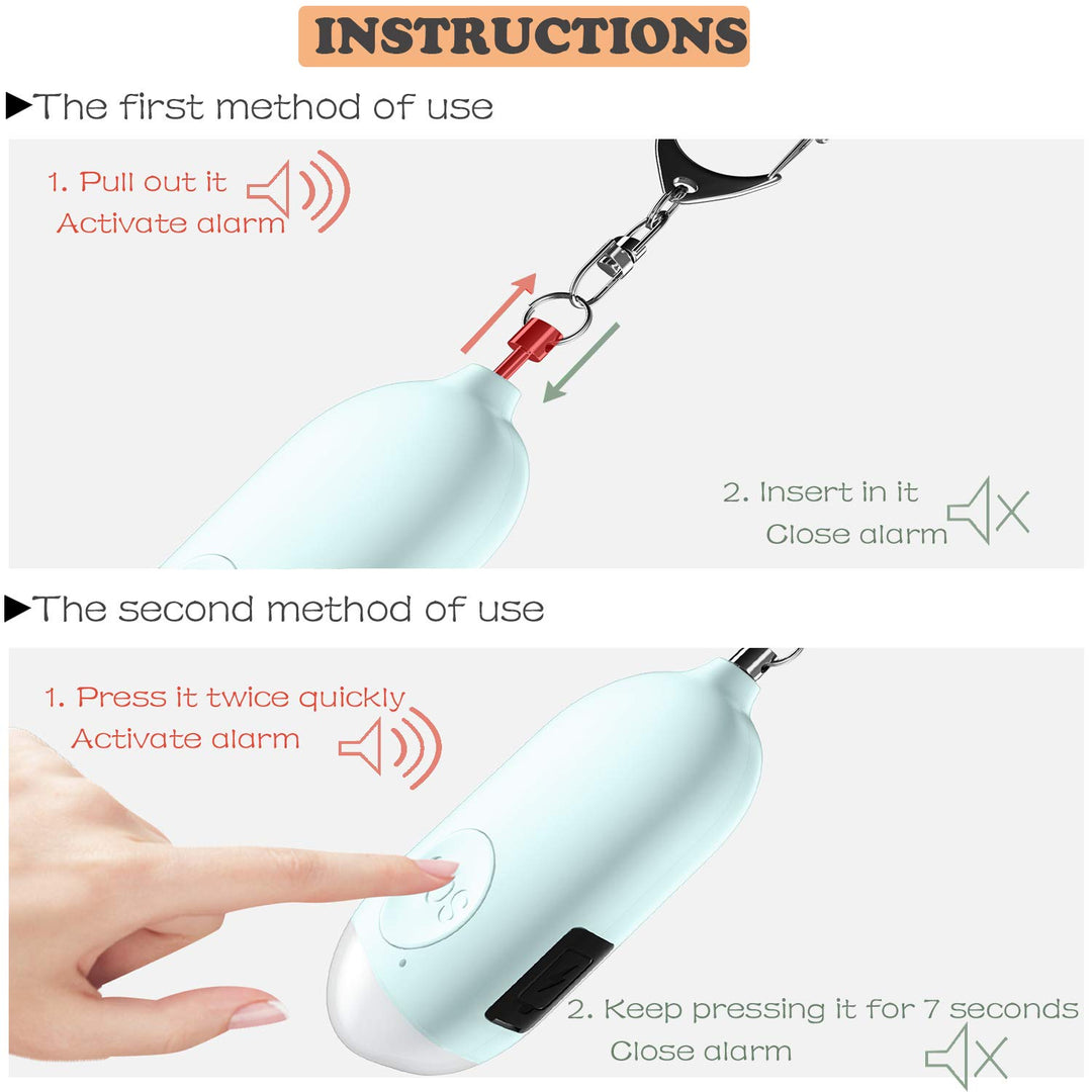 Safesound Personal Alarm Siren Song 1-Pack - 130dB Self Defense Alarm Keychain with Mini Emergency LED Flashlight - Security Personal Protection Devices for Women Girls Kids and Elderly