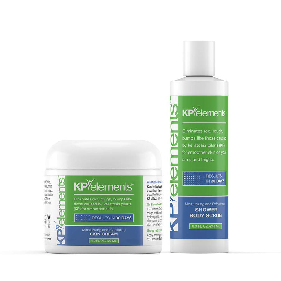 Body Scrub & Exfoliating Cream for Keratosis Pilaris Treatment Bundle (8 fl oz) | Bump Eraser Body Scrub | KP Lotion & KP Bump Eraser | Strawberry Legs Treatment for Women