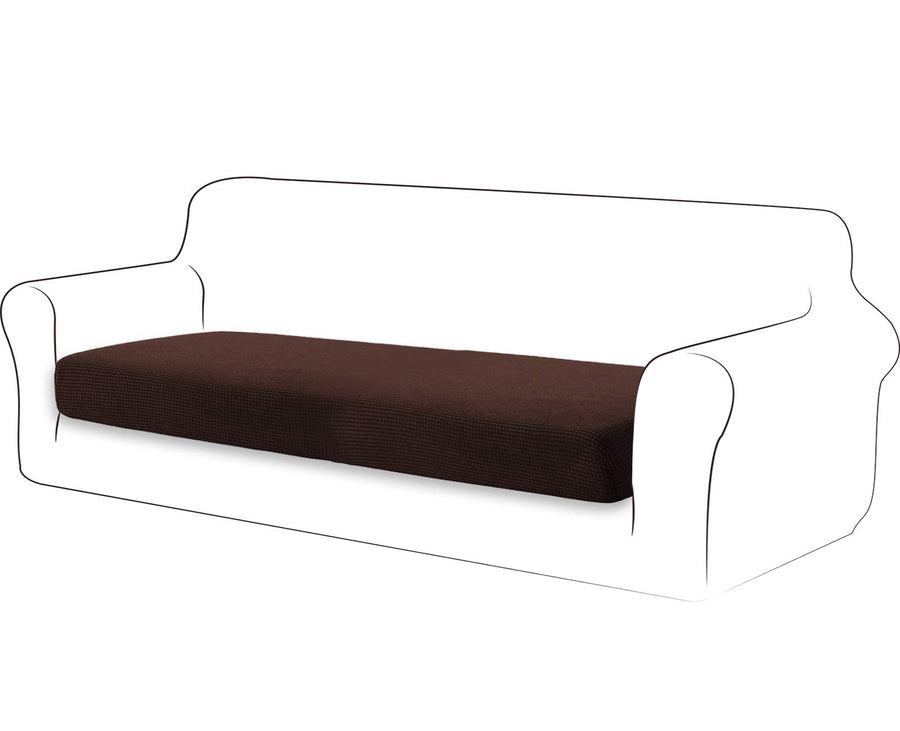 High Stretch Sofa Cushion Cover Couch Cushion Slipcover, 1-Piece Jacquard Sofa Cushion Slipcover for Sofa, Durable Furniture Cover Couch Seat Cover for 3 Cushion Couch (Large, Chocolate)