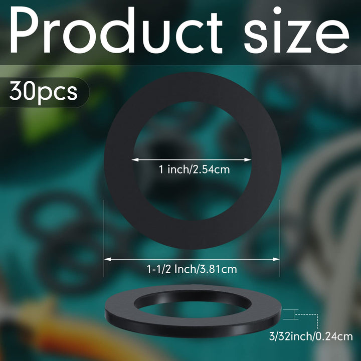 30 Pack 1-1/2 Inch Oversize Union Washer Flat Plumbing Slip Joint Washer Rubber Flat Washer Rubber Washers