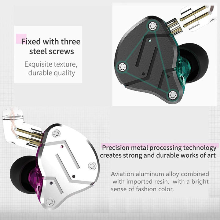 KZ ZSN Earphone with 1BA and 1DD, KZ High Fidelity in Ear Earbuds High Resolution in Ear Monitor Headphone 0.75mm 2 pin Cable, Noise Cancelling KZ Headphone (Black, with Mic)…