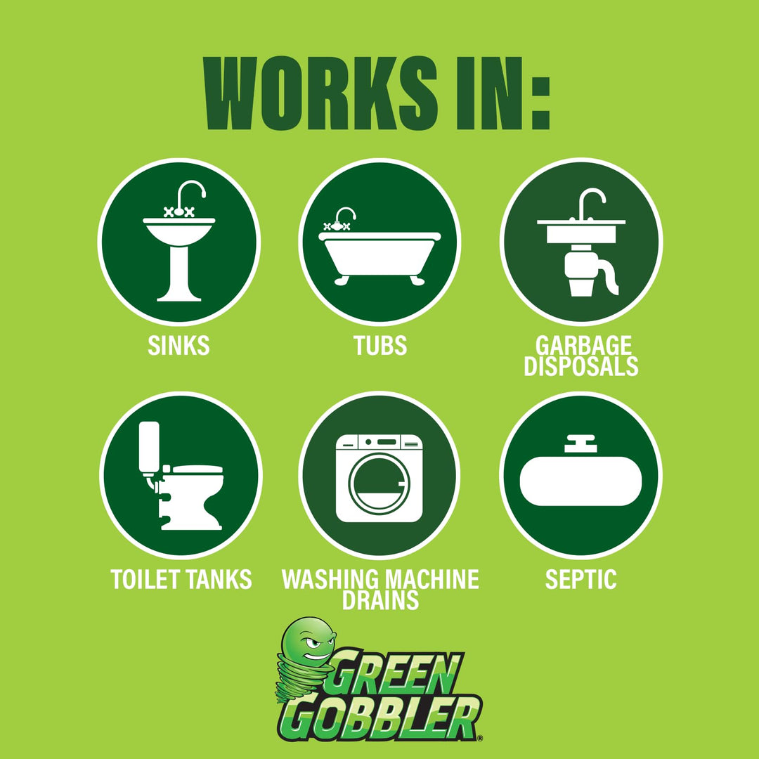 Drain Cleaner and Deodorizer Sticks with Enzymes - Maintain a Clean Drain, Safe for Pipes and Septic Tanks, Use Monthly - 12 Pack