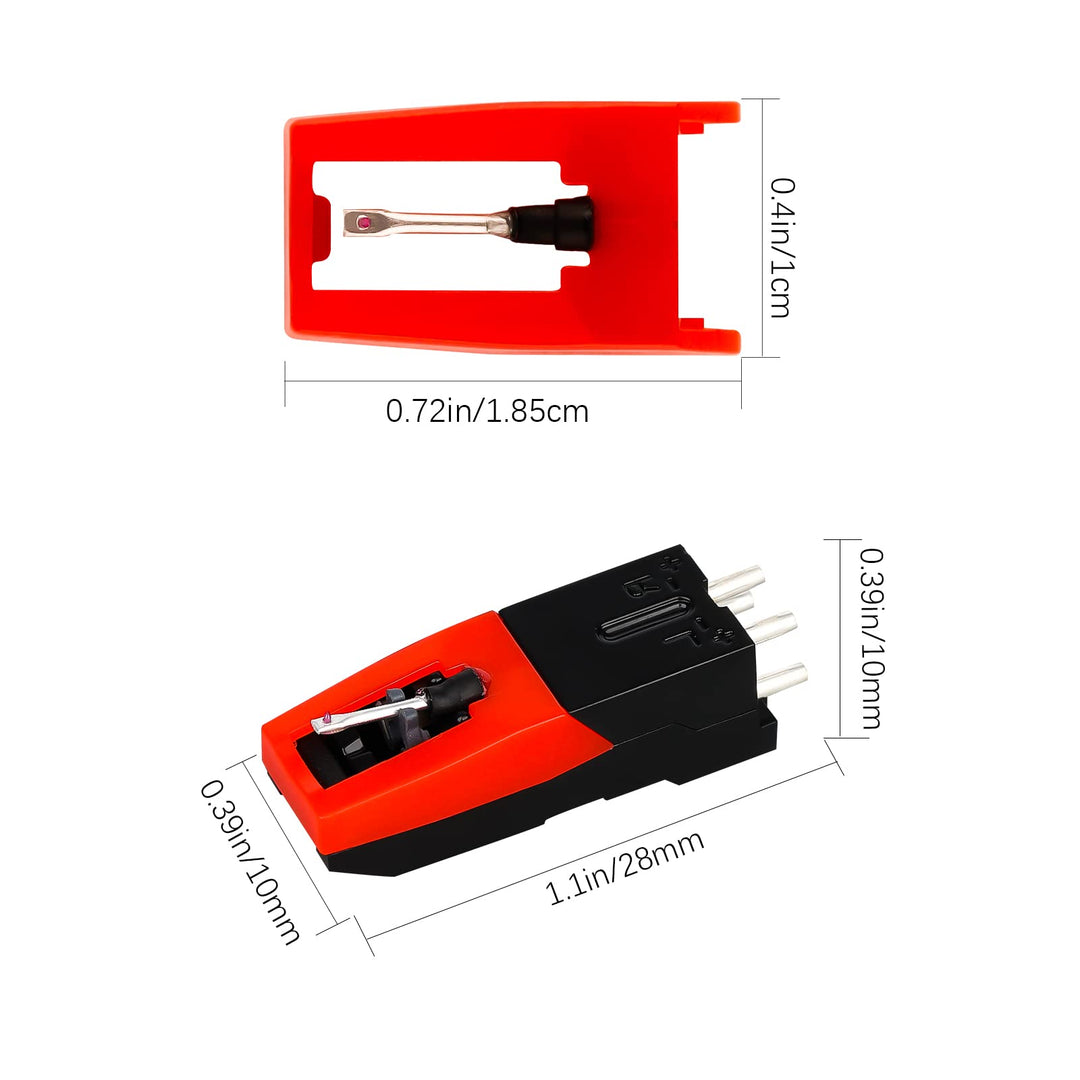 LUTER 1 Piece Turntable Cartridges with 2 Pieces Needle Turntable Needles Stylus for Turntable Turntable Replacement Accessories for Vinyl Turntable