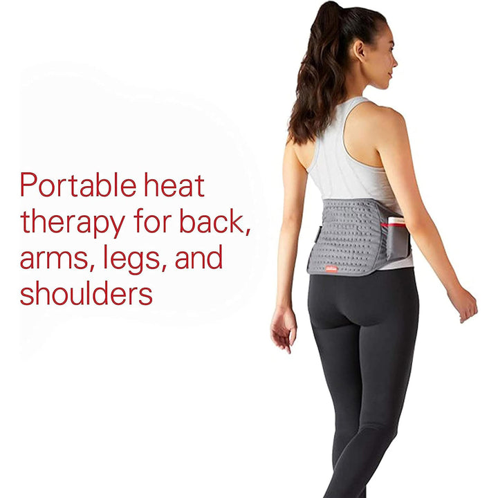 Cordless Heating Pad, Rechargeable, Portable, 9.5 x 12, Pain Relief for Back, Shoulder, and Cramps, Slate Grey