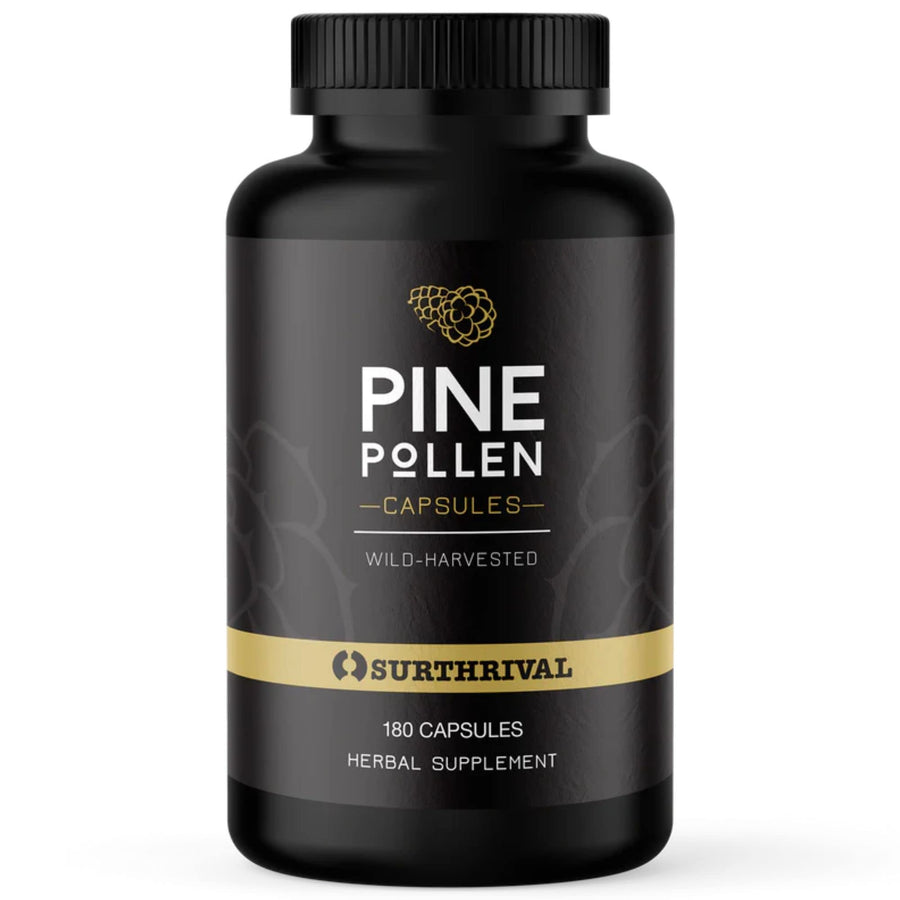 : Pine Pollen Powder Capsules (180 Count), Wild Harvested, Energy & Endurance Restoration