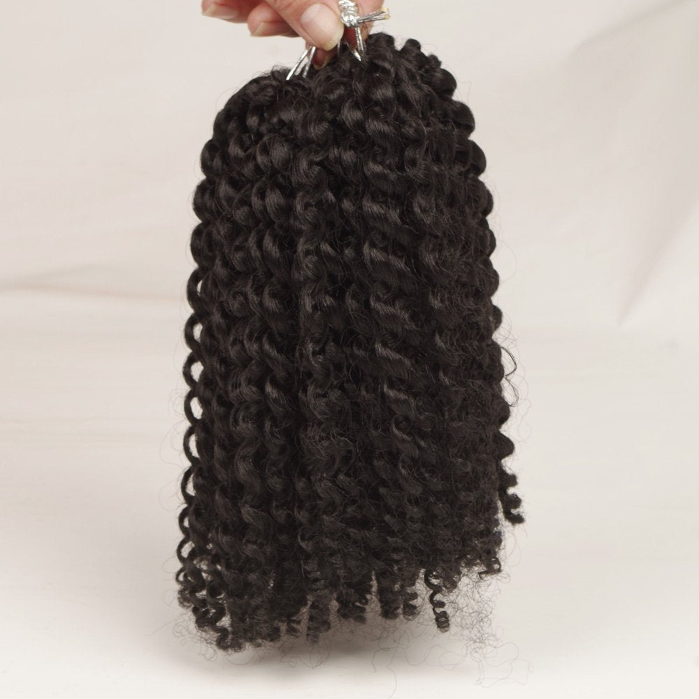 3pcs/pack Marley bob Kinky Curl 8 Inch Afro Kinky Twist Hair Soft Synthetic Crochet Braiding Hair Extention (1B)