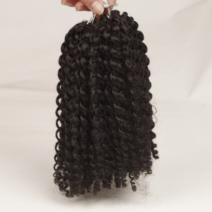 3pcs/pack Marley bob Kinky Curl 8 Inch Afro Kinky Twist Hair Soft Synthetic Crochet Braiding Hair Extention (1B)