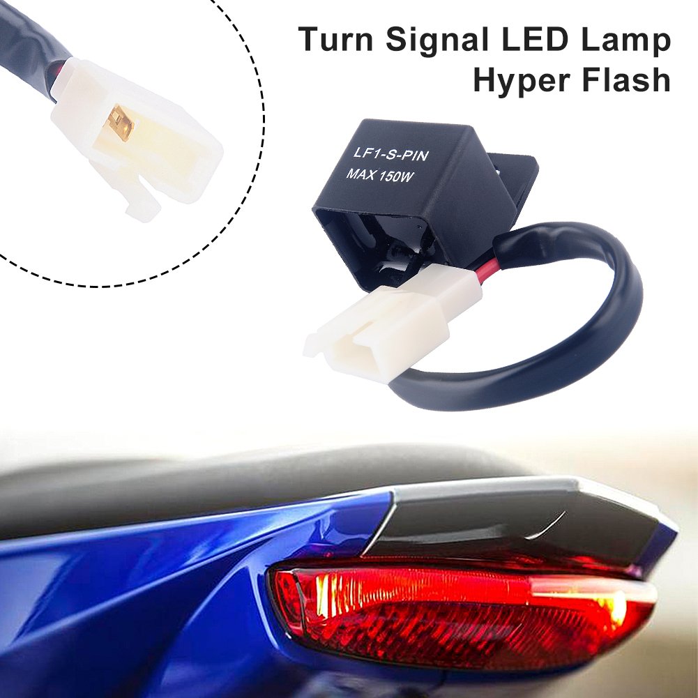 2-Pin LED Electronic Flasher Relay, 12V Indicator Light Flasher Relay Fix for Motorcycle/Bike LED Turn Bulbs Hyper Flash/ Blink Issues
