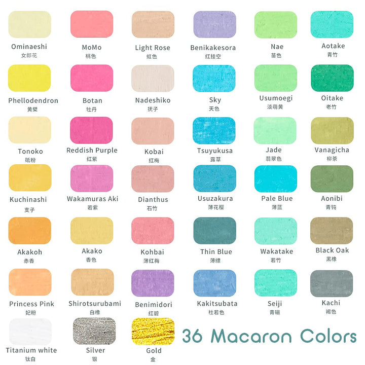 Oil Pastels 36 Pastel Colors Kit with Drawing Papers, Artist Soft Oil Pastels with 2 Glitters, 5.8 x 8.3 Inches Pastel Papers Art Supplies for Artists Students Beginners