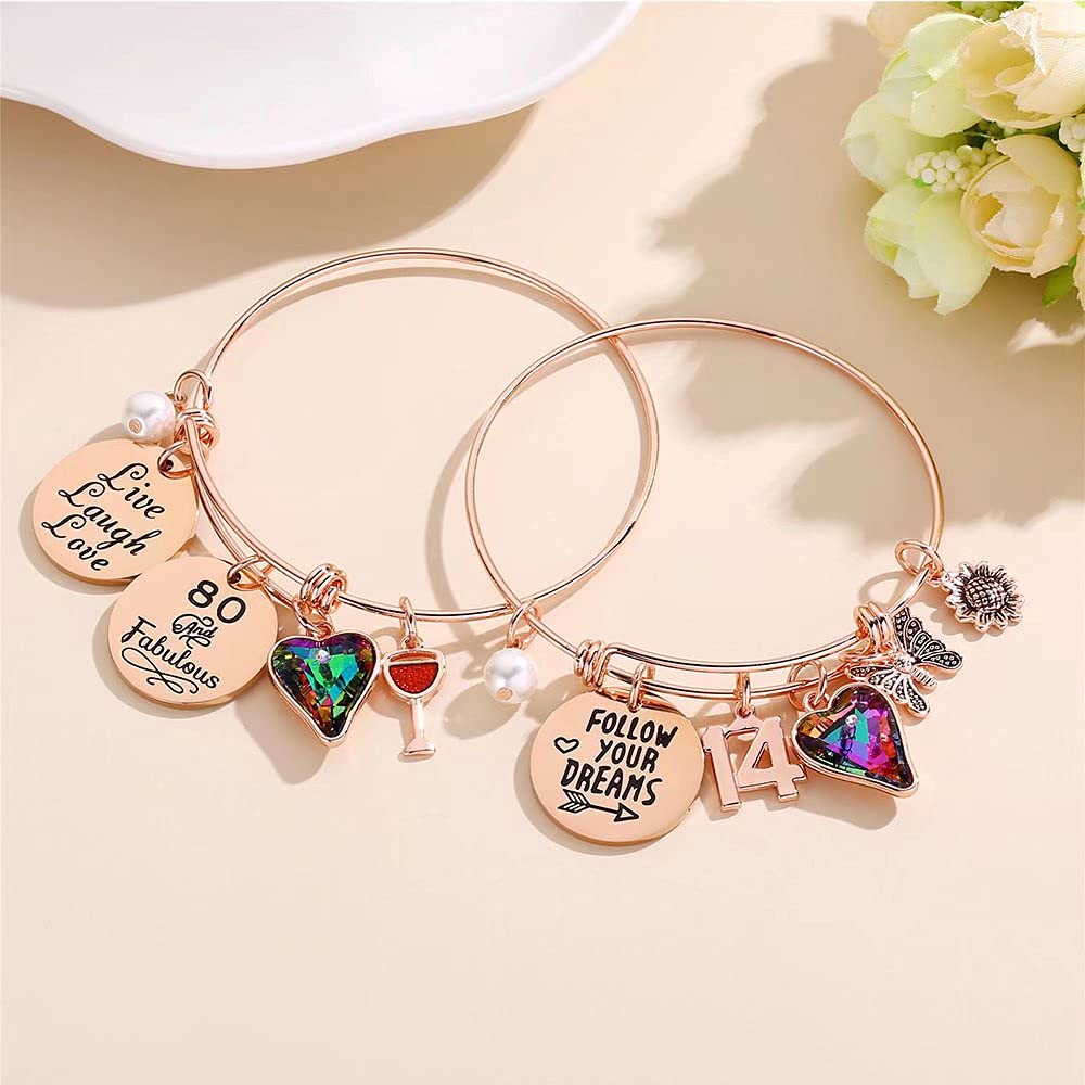 13 Year Old Girl Gift Ideas, 13th Birthday Gifts for Teen Girl Friend Female Sister Daughter Turning Thirteen Fabulous Birthday Charm Bracelet Present 13 Year Old Girl Gifts for Birthday