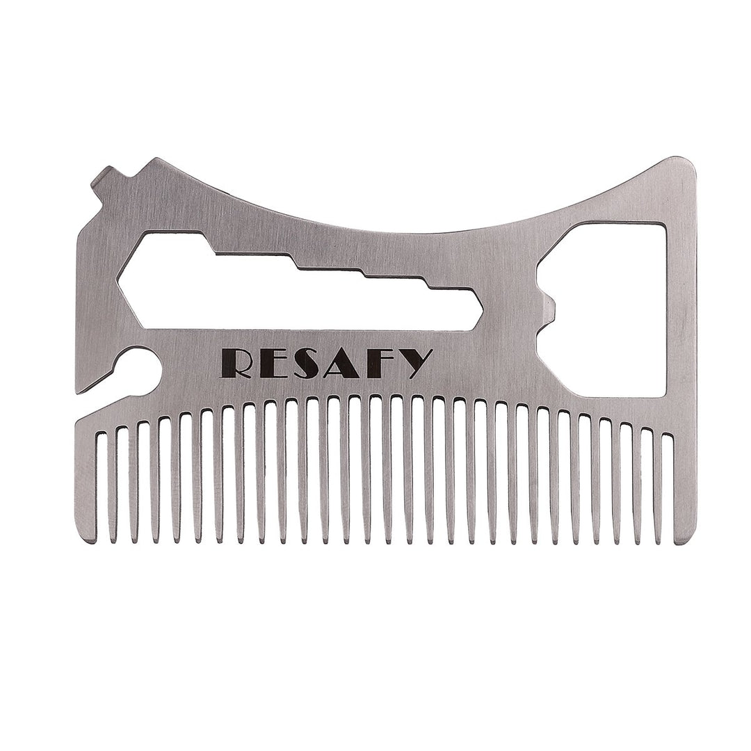 Generic Stainless Steel Hair Beard Wallet Comb with Bottle Opener Screwdriver Wrench