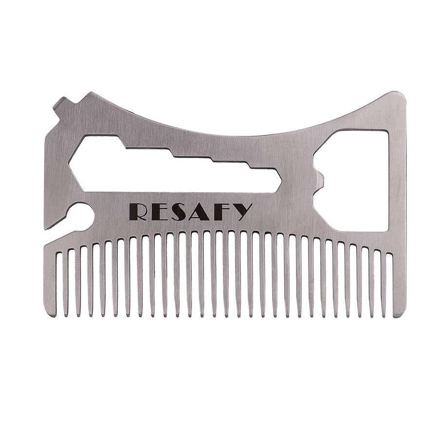 Generic Stainless Steel Hair Beard Wallet Comb with Bottle Opener Screwdriver Wrench