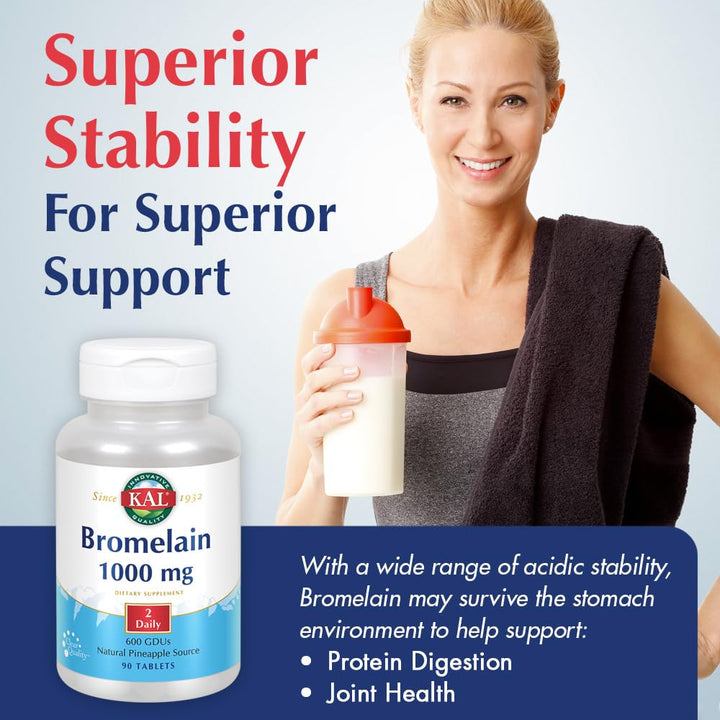 Bromelain Tablets, 1000 mg, 90 Count