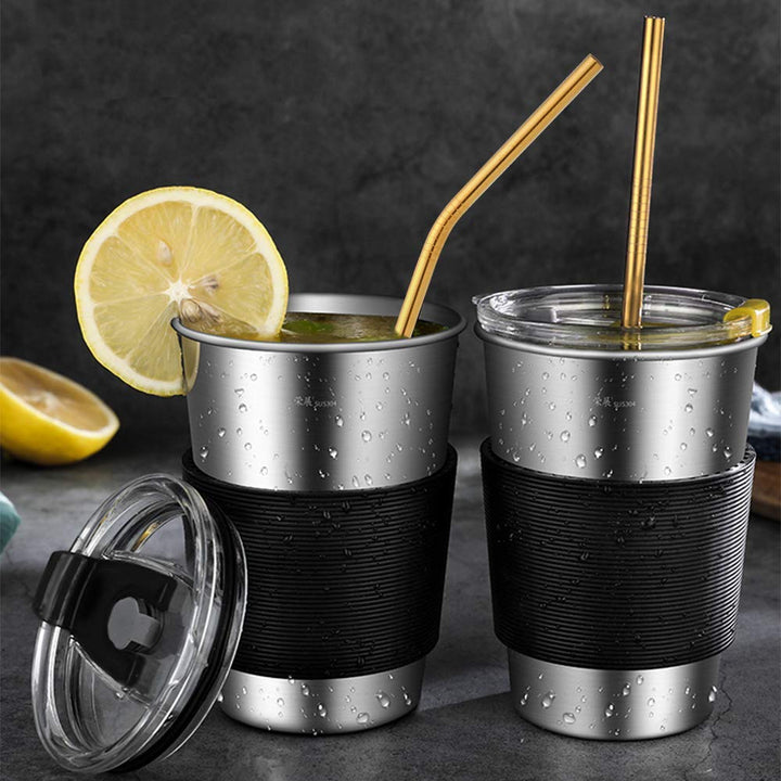 Hiware 12-Pack Gold Stainless Steel Straws Reusable with Case - Metal Drinking Straws for 30oz / 20oz Tumblers Yeti Dishwasher Safe, 2 Brushes Included