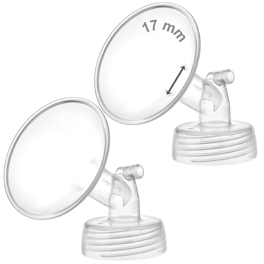 2X 17 mm Maymom Wide Neck Pump Parts Compatible with Spectra S1/S2 Pumps; Incl Wide Mouth Flanges; Not Original Spectra Flange; Replaces Spectra Shield (Two Small Flanges)