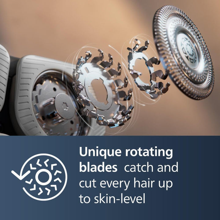 Shaver Series 9000, Wet and Dry Electric Shaver, with Lift &amp; Cut Shaving System and SenseIQ Technology, Pop-up Trimmer, Cleaning Pod, Charging Stand and Travel Case, Model S9987/85