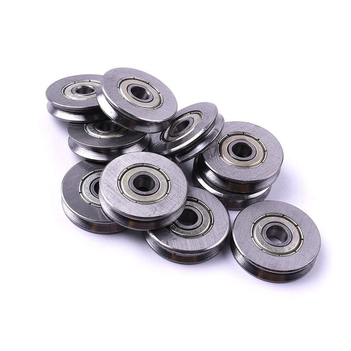 3x12x4mm V Groove Ball Bearing,20Pcs Deep V Groove Guide Carbon Steel Pulley for Rail Track Linear System