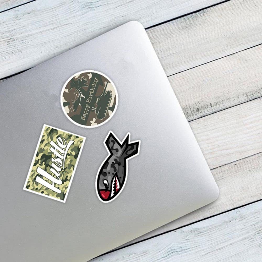100 PCS Camouflage Stickers,Army Stickers,Cool Trendy Aesthetic Military Stickers,Vinyl Waterproof CSGO Stickers for Laptop,Water Bottles,Luggage,Computer,Cellphone,Skateboard,Guitar,Flag