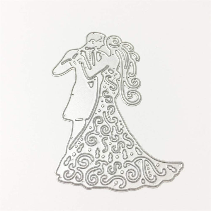Wedding Bride Groom Metal Cutting Dies 2.8 by 4.6 Inch Die Cuts for DIY Scrapbooking Card Making Wedding Invitation Album Frame Embossing Decor Craft Die Cuts