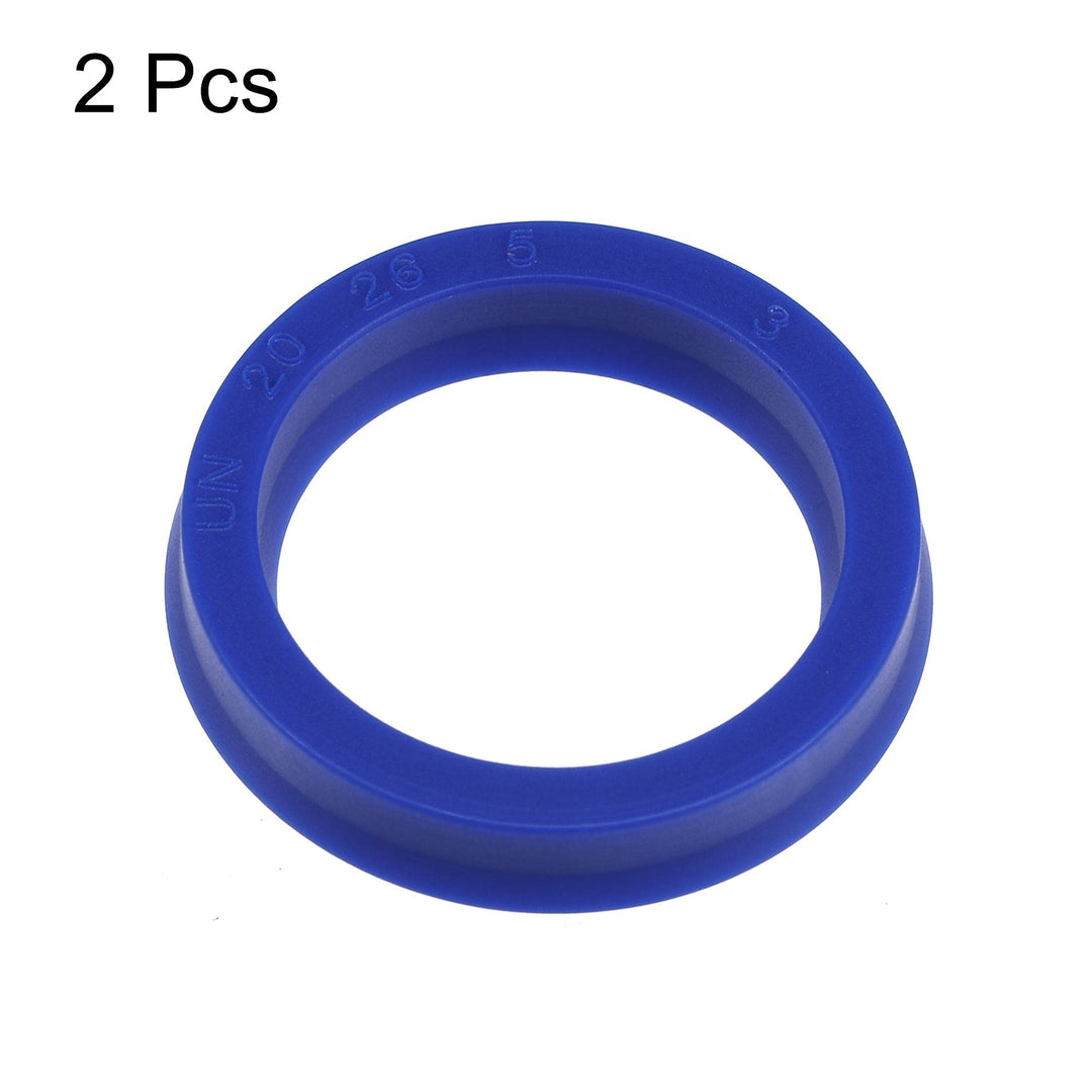 UN Radial Shaft Seal 20mm ID x 26mm OD x 5mm Width PU Oil Seal, Blue Pack of 2
