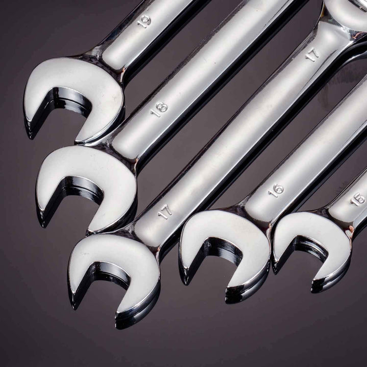 Flexible Ratchet Wrench Set 12pcs 8-19mm Spanner Gear Ring Ratcheting Combination Flexi Wrench Kit Metric Flex Head