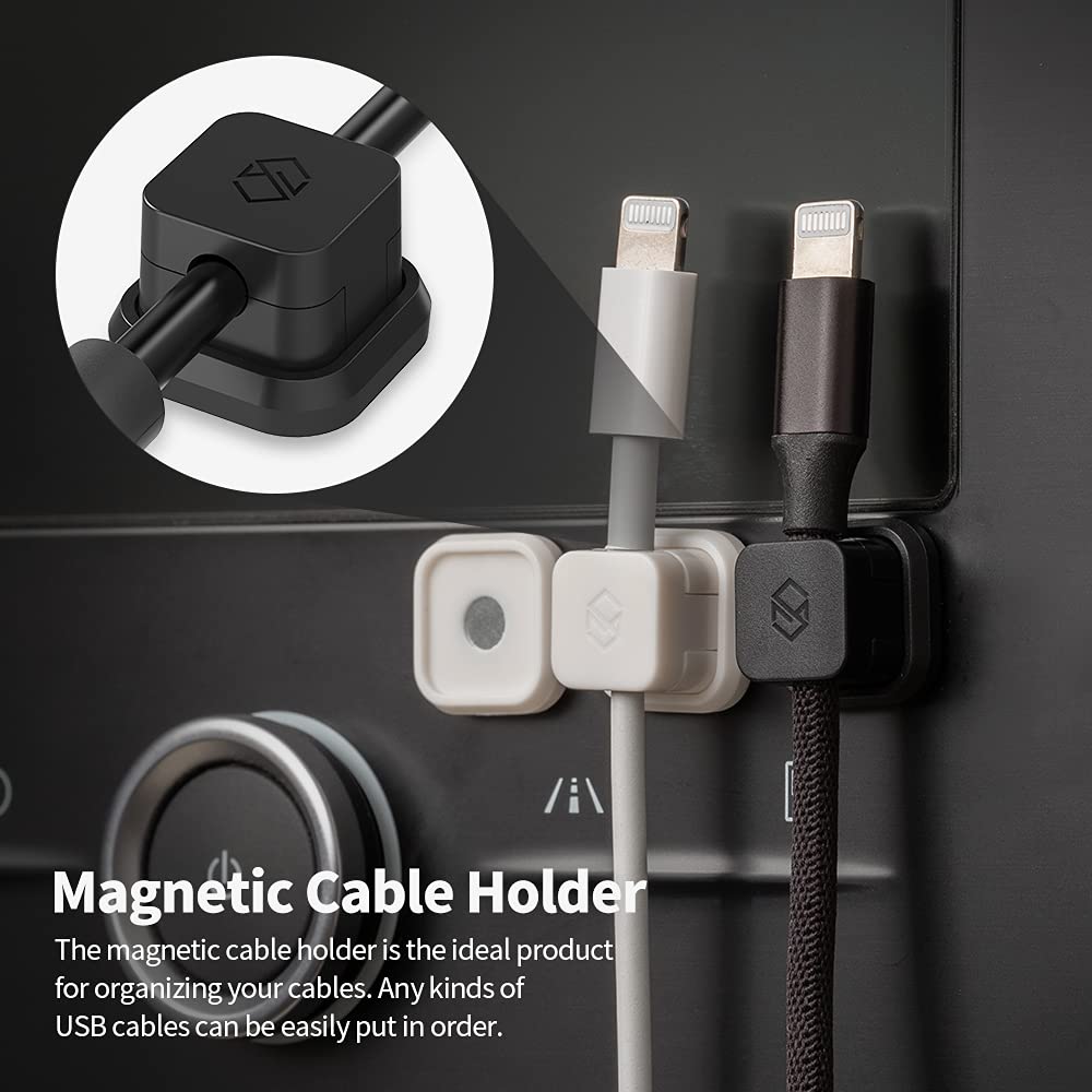 Magnetic Cable Clips, Multipurpose Cable Management for Car and Office Supplies, Self Adhesive Cable Organizer Clip. Magnetic Cable Holder (Magnetic Cable Holder [3 Pack], Black)