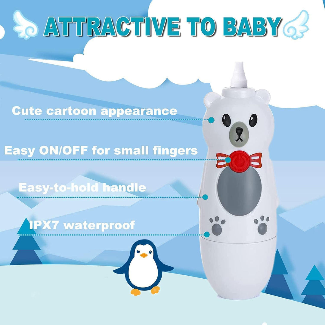 Caromolly Kids U-Shaped Electric Toothbrush, Automatic Massage Toothbrush with U-Type, Cartoon Modeling Toothbrush with Three Types of Brush Heads, Battery Operated,Small for 2-6 Years,White, 1 Pack