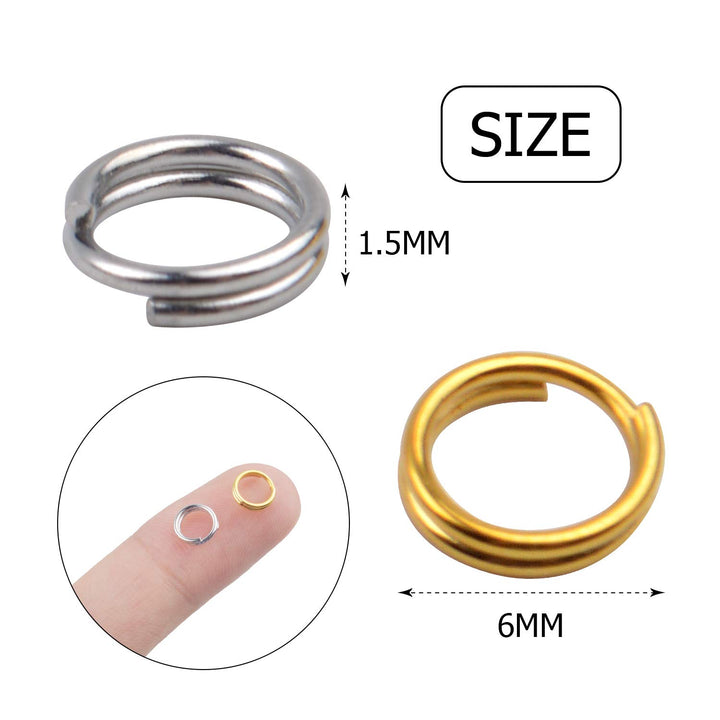 Aylifu 6mm Split Rings, 600 Pieces Small Split Key Ring