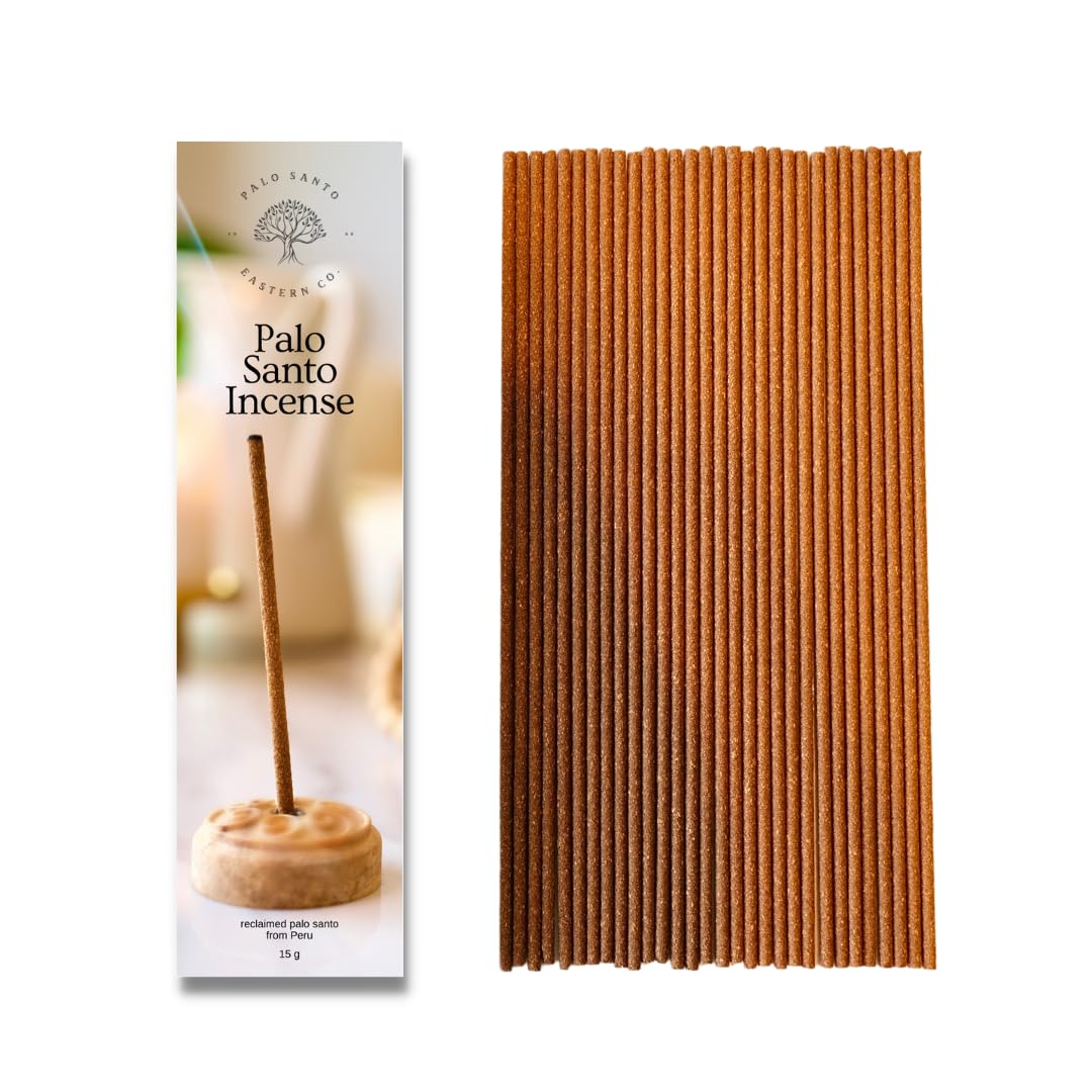 Palo Santo Incense Sticks, Sustainably Harvested in Peru, 30 Sticks, 30 Minutes Burning Time, 15g, 100% Natural Wood Ingredients - No Perfume, No Additives, No Oils