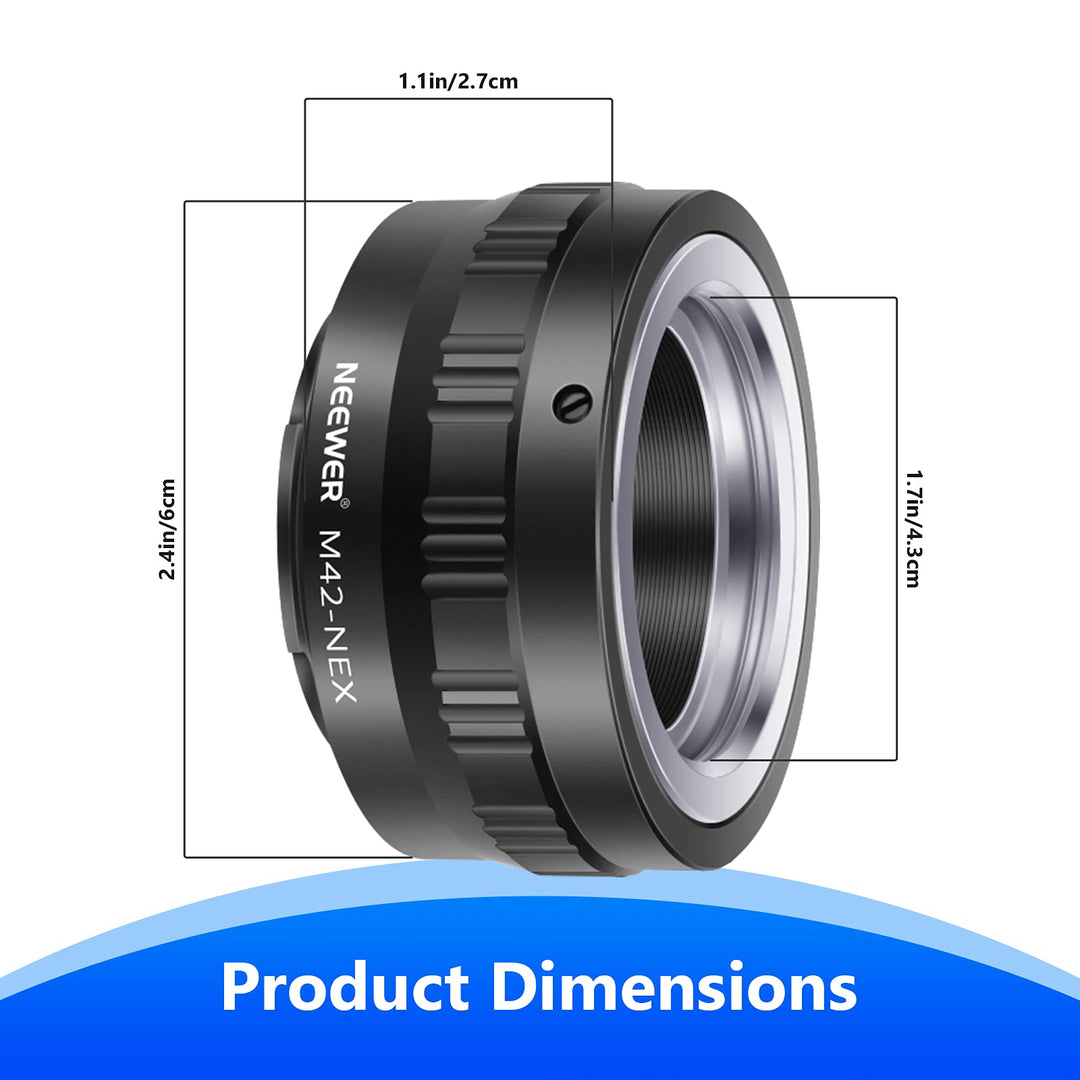 Neewer Adjustable Screw Mount Adapter for M42 Lens to S