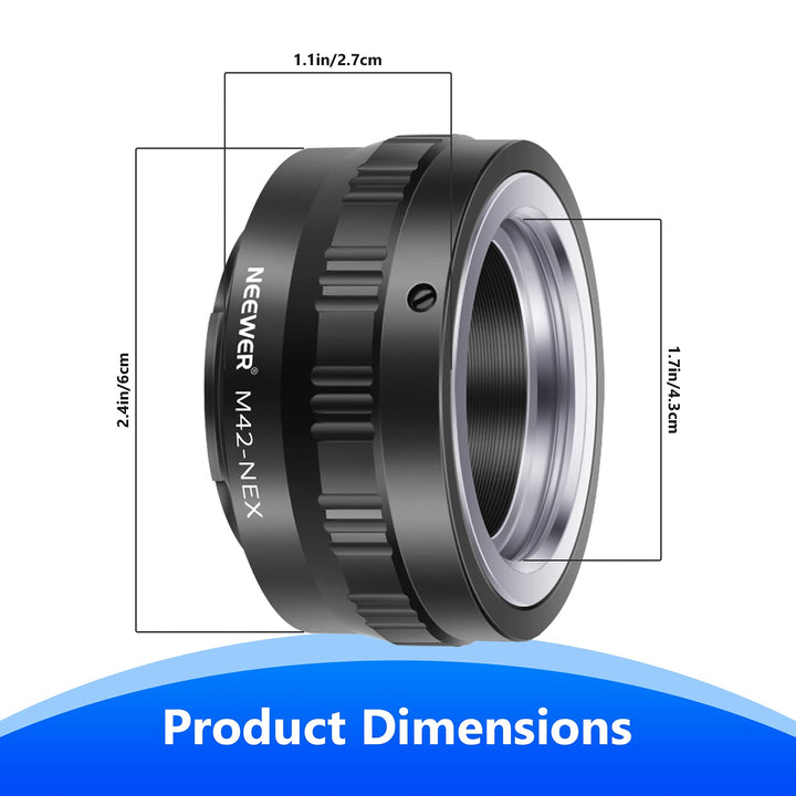 Neewer Adjustable Screw Mount Adapter for M42 Lens to S