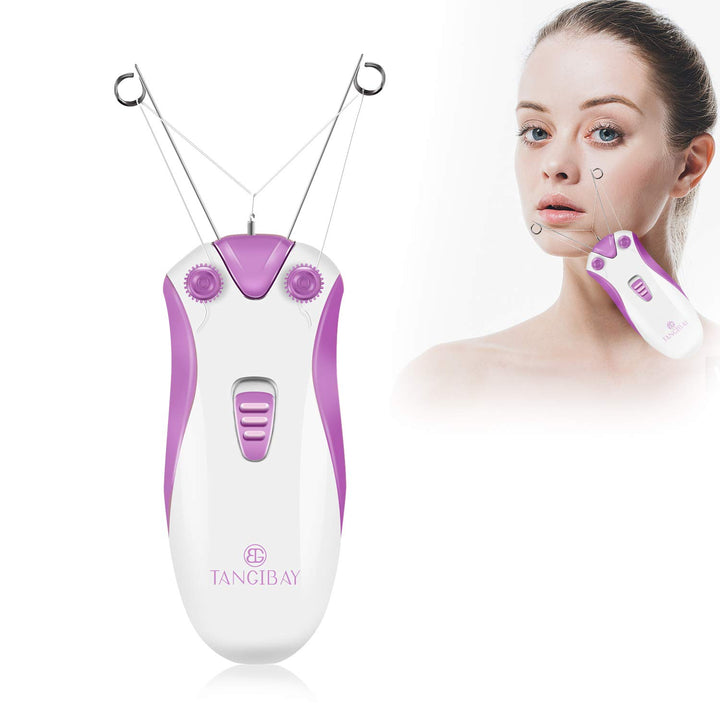 Cordless Electric Facial Threading Hair Removal for Women, Rechargeable Face Hair Remover Cotton Thread Epilator for Fast Removing Very Fine Vellus Hair on Face &amp; Chin (Rose Red)