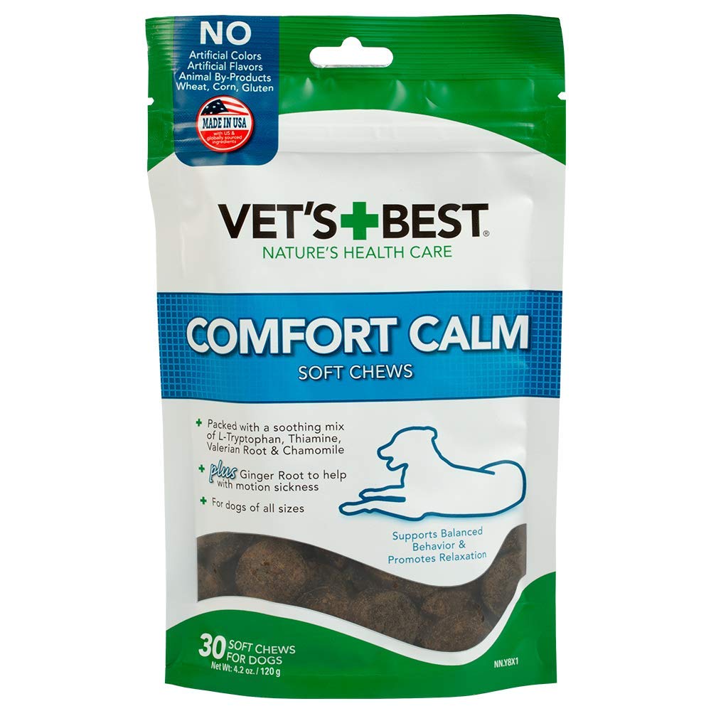 Vet&#39;s Best Comfort Calm Calming Soft Chews Dog Supplements | Dog Calming Aid Supports Dog Balances Behavior | Promotes Relaxation | 30 Day Supply