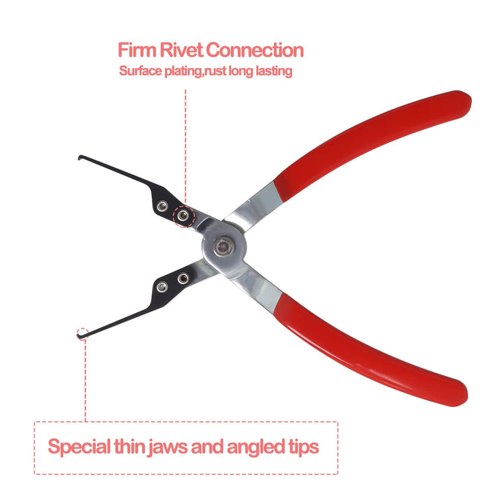 Relay Puller Pliers, Car Fuse Puller Automotive Relay Puller Tool, 11.5Inch Metal Battery Terminal Fuse Clamp Remover Tool - Red