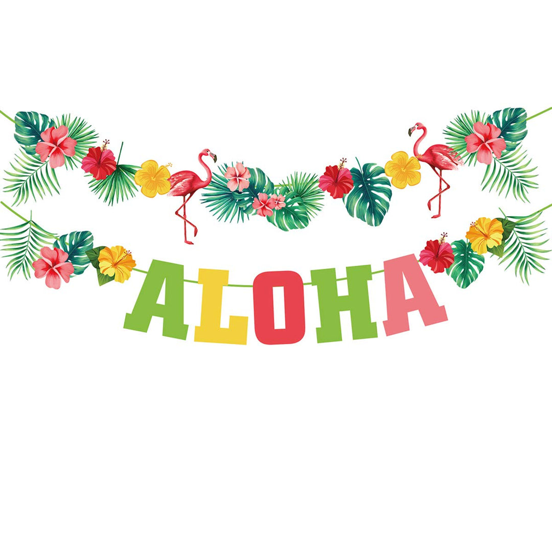 Hawaiian Aloha Party Decorations - Luau Party Supplies - Tropical Theme Summer Beach Pool Party Decorations - Luau Birthday Party Decor
