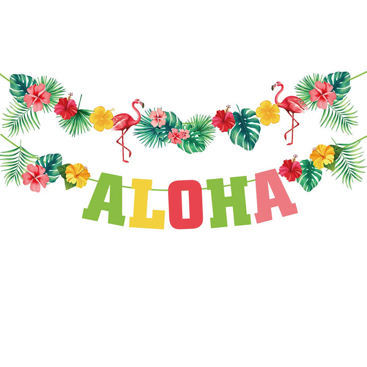 Hawaiian Aloha Party Decorations - Luau Party Supplies - Tropical Theme Summer Beach Pool Party Decorations - Luau Birthday Party Decor