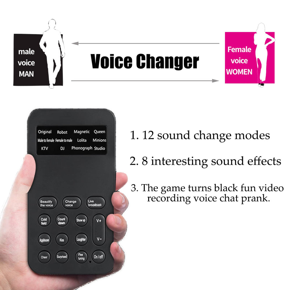 Mini Sound Changer Voice Changer Sound Effects Machine Audio Mixer for Podcast Recording Singing for Cell Phone Computer Laptop