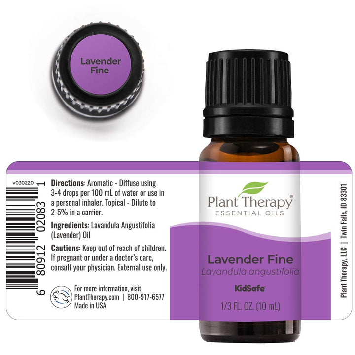 Lavender Fine Essential Oil. 100% Pure, Undiluted, Therapeutic Grade. 10 ml (1/3 oz).