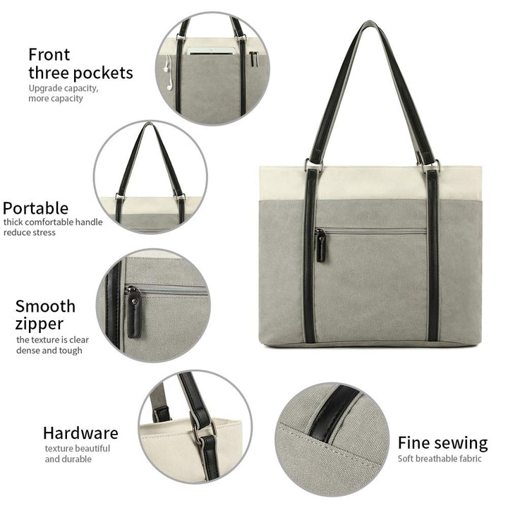 Women&#39;s Work Bag with Laptop Compartment Zipper