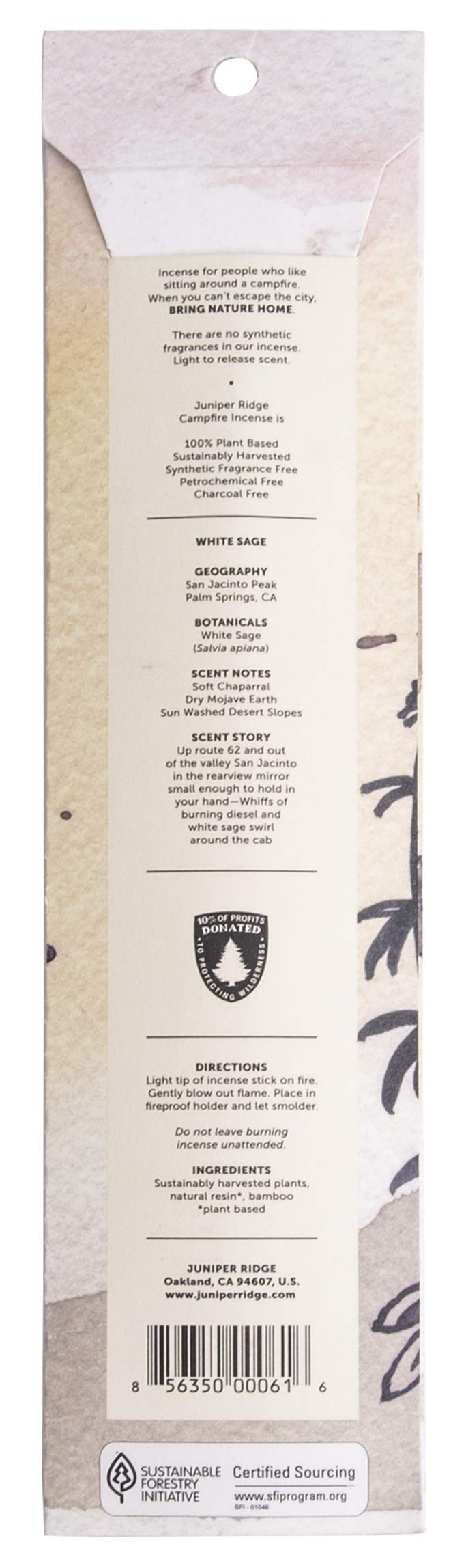 Juniper Ridge, Incense White Sage, 20 Count