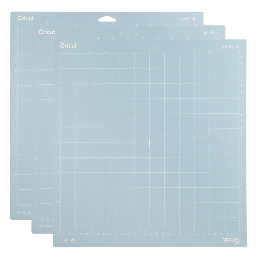 LightGrip Cutting Mats 12in x 12in, Reusable Cutting Mats for Crafts with Protective Film, Use with Printer Paper, Vellum, Light Cardstock & More for Explore & Maker (3 Count)