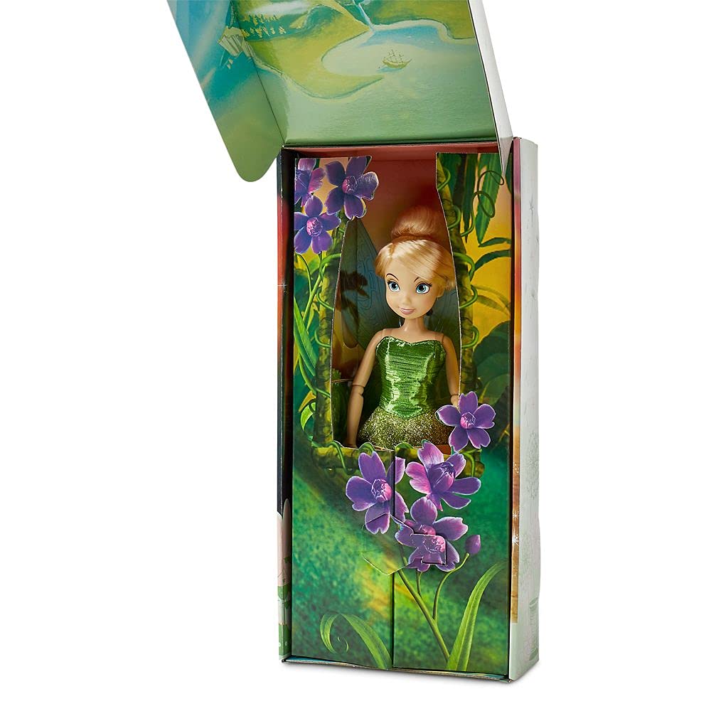 Disney Store Official Princess Classic Doll (Tinker Bell from Peter Pan), 11 Inches, Includes Brush with Molded Details, Fully Posable Toy in Classic Outfit Princess Toys for Girls