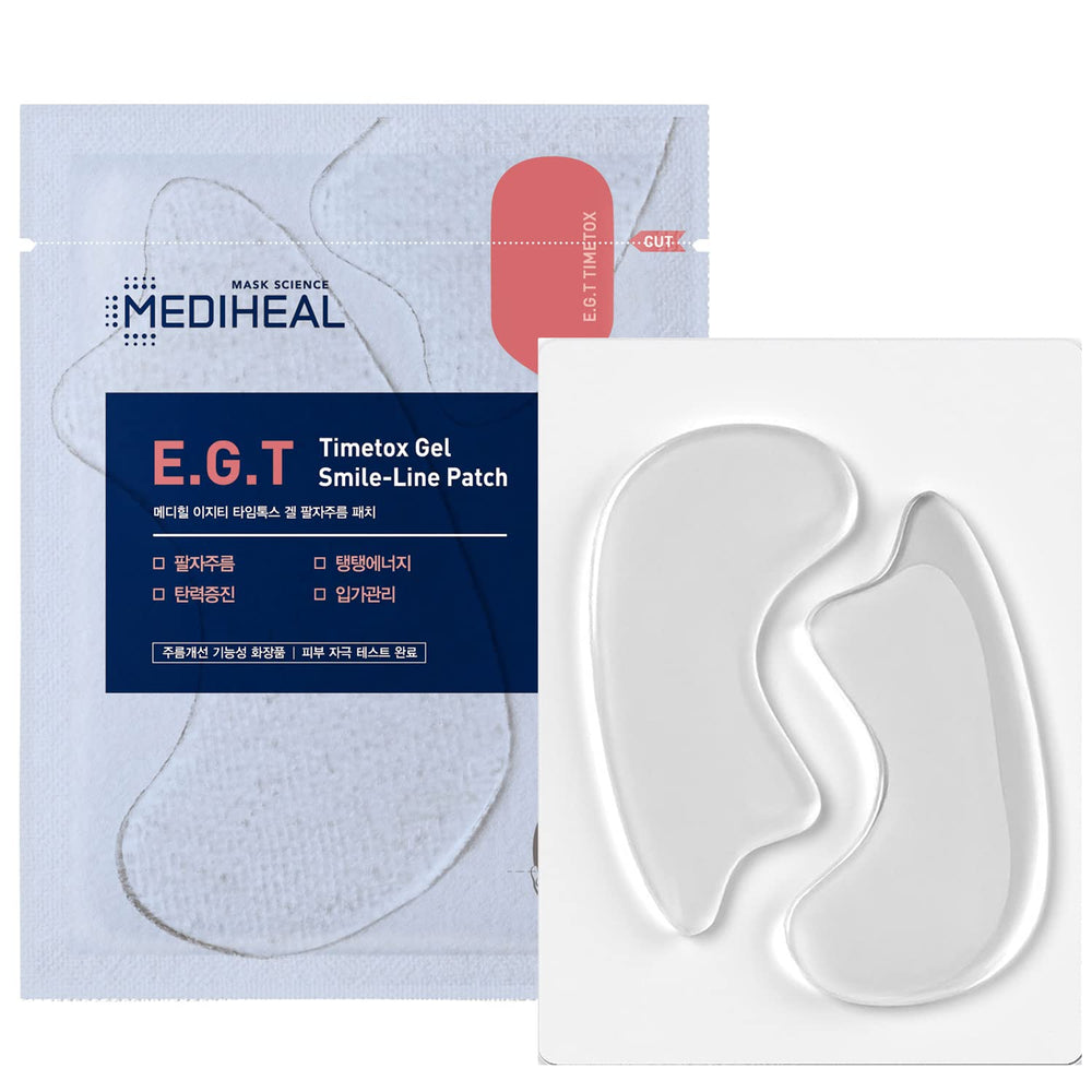 E.G.T Timetox Gel Smile-line Patch 5 Pouch - Anti-Wrinkle Patches for Fine Lines with Marine Collagen & Adenosin - Anti-Aging, Firming Care -Water Soluble Essence Gel Type