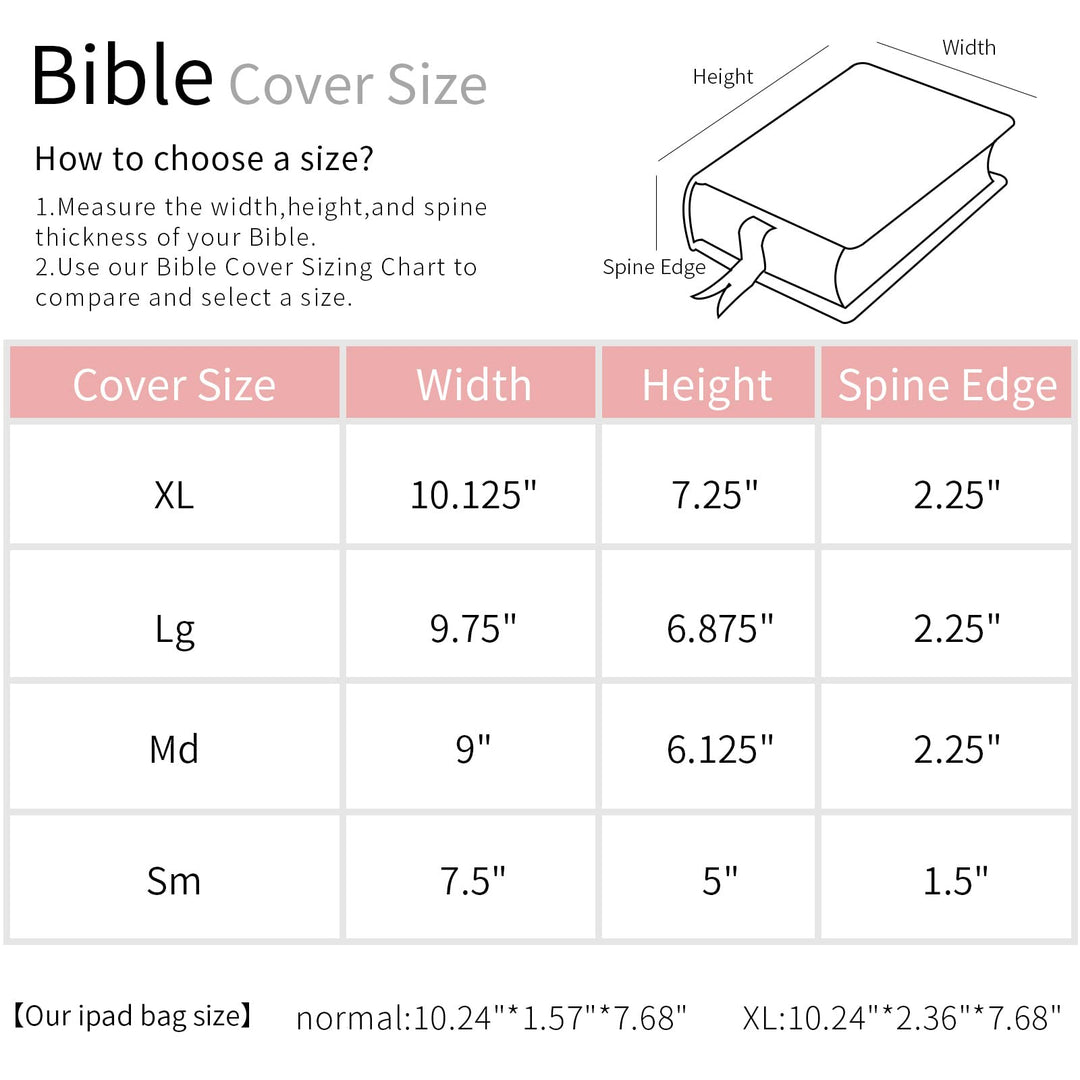 bible case for women bible cover for men Multi-Functional Stationery Zipper Pencil ipad case 11 inch Pencil Bags planner accessories for Travel School Office Pink xl