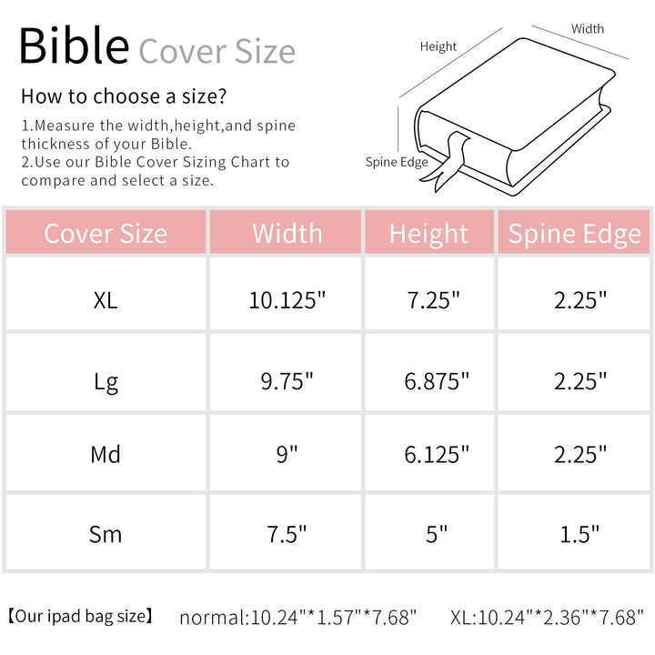 bible case for women bible cover for men Multi-Functional Stationery Zipper Pencil ipad case 11 inch Pencil Bags planner accessories for Travel School Office Pink xl