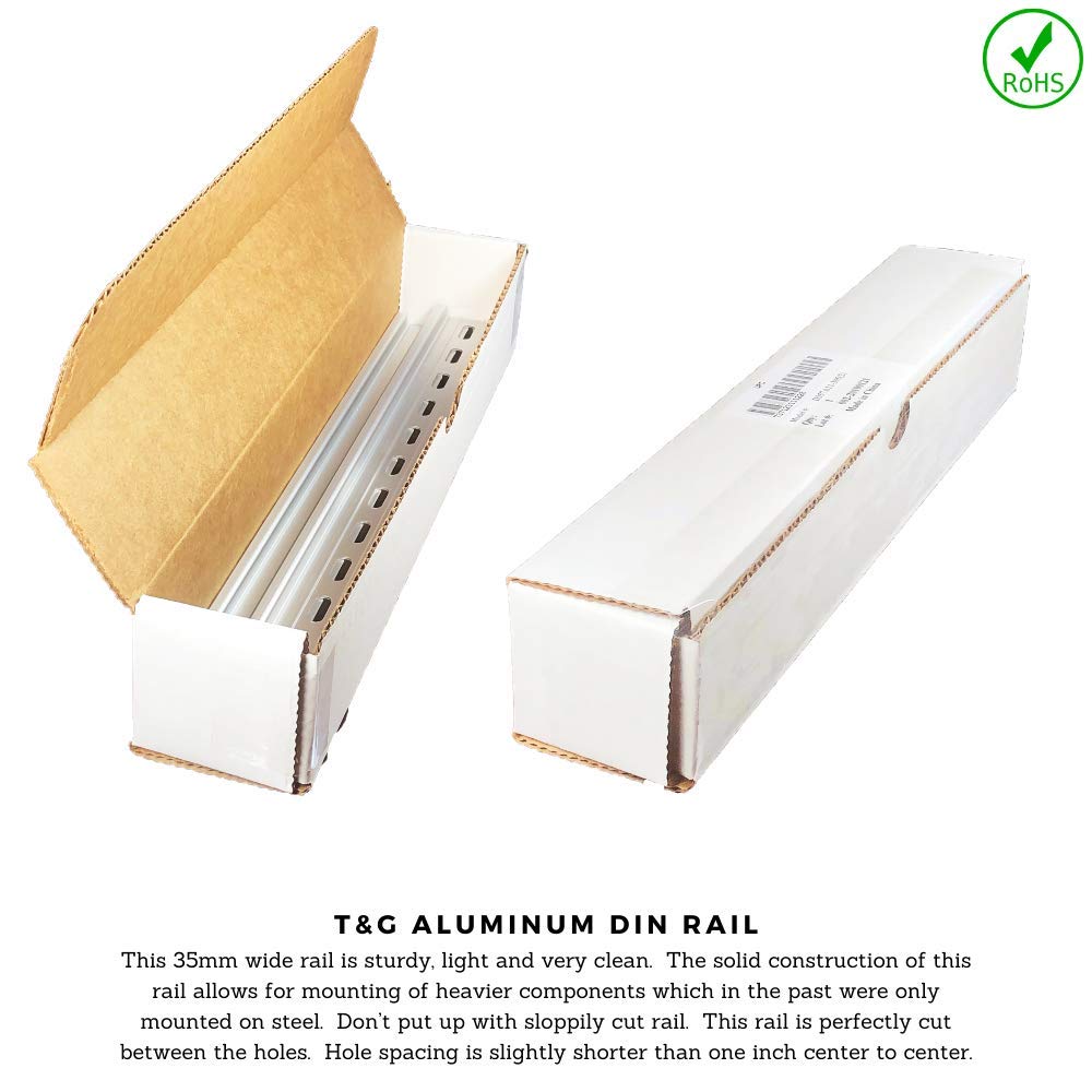 ICI T&amp;G 2 Pieces DIN Rail Slotted Aluminum RoHS 8 Inches Long 35mm Wide 7.5mm High