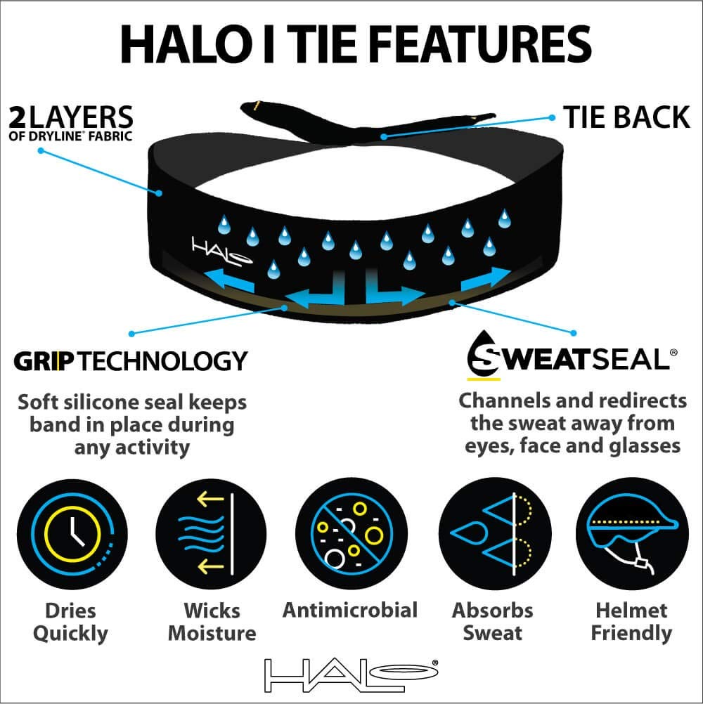 Halo Headband Halo I- Custom Fit- Tie Sweatband for Men
