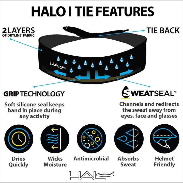 Halo Headband Halo I- Custom Fit- Tie Sweatband for Men