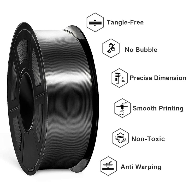 SUNLU Shiny Silk PLA Filament 1.75mm, Neatly Wound Glos